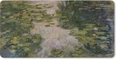 Muismat XXL - Bureau onderlegger - Bureau mat - Waterlelies - Schilderij van Claude Monet - 120x60 cm - XXL muismat