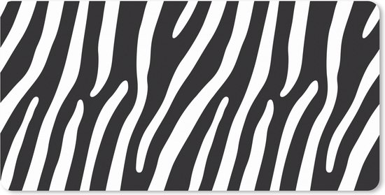 Muismat XXL 120x60 cm - Bureau onderlegger - Bureau mat Dieren - Zebraprint - Zwart - Bureaumat - Gaming mousepad xl - Bureaulegger groot - Computer deskmat