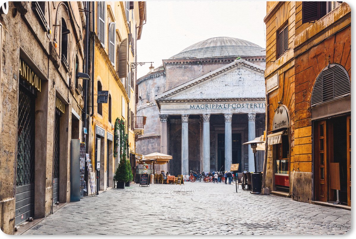 Muismat XXL 120x80 cm - Bureau onderlegger - Bureau mat Steeg in het oude Rome - Bureaumat - Gaming mousepad xl - Bureaulegger groot - Computer deskmat