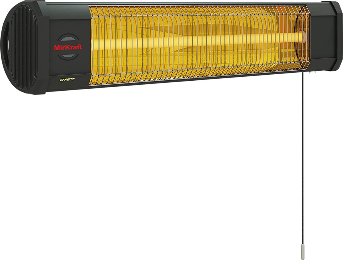 MirKraft Infrarood - EFFECT - Elektrische Verwarming -2000W - terrasverwarmer - infrarood straler - wandmontage verstelbaar - met touw