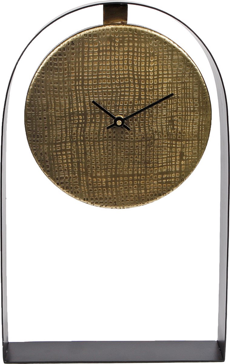 Klok Goud 30 cm - Cirkel van gouden glitter op een zwarte achtergrond