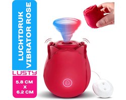 Lusty Roos Luchtdruk Vibrator - 10 Standen - Oplaadbaar - Clitoriszuiger - Bef - Sex Speeltje - Sex Toys - Erotiek voor vrouwen