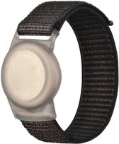 Airtag polsband - Armband - Hoesje - Kinderen - Jongens - Meisjes - Geschikt voor airtag - 17 cm - Siliconen - Nylon - zwart