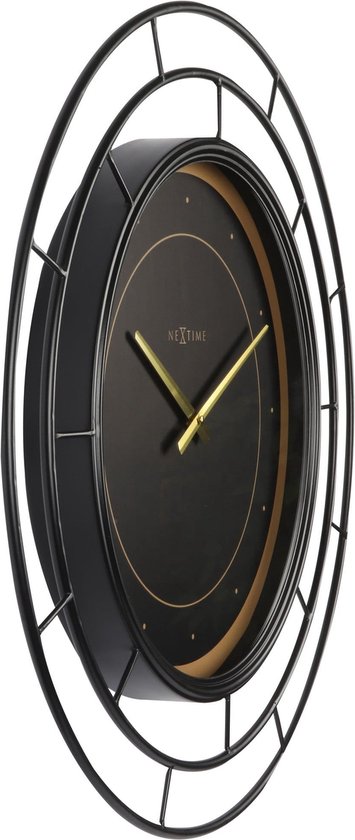 Wandklok Nextime 70cm groot zwart stil uurwerk Fancy NE-3270ZW - NeXtime