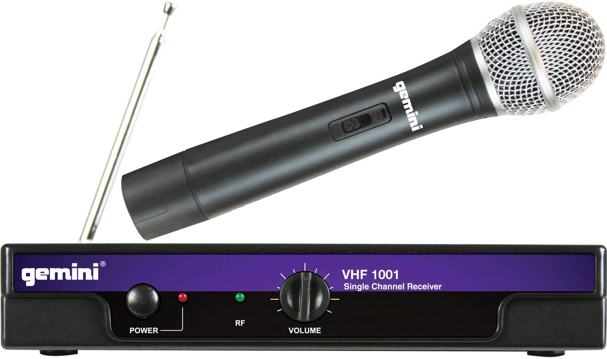 Gemini VHF-1001M microfoon Zwart Microfoon voor podiumpresentaties