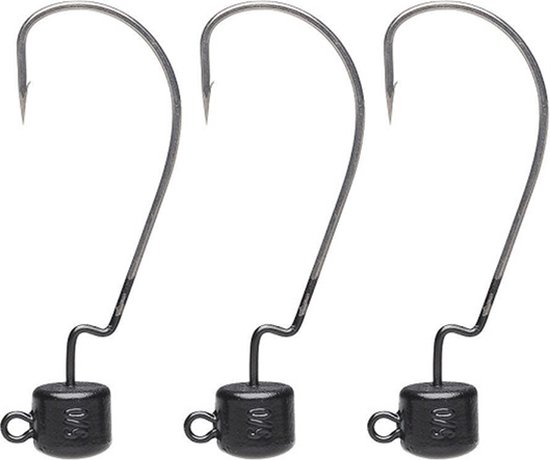 Foto: Savage gear ned ewg jighead matt black haakmaat 5 0 5g 3 stuks loodkop mat zwart
