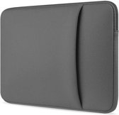 Case2go - Laptop Sleeve geschikt voor Macbook en Laptop - met extra vak voor Tablet - 14 inch - Grijs