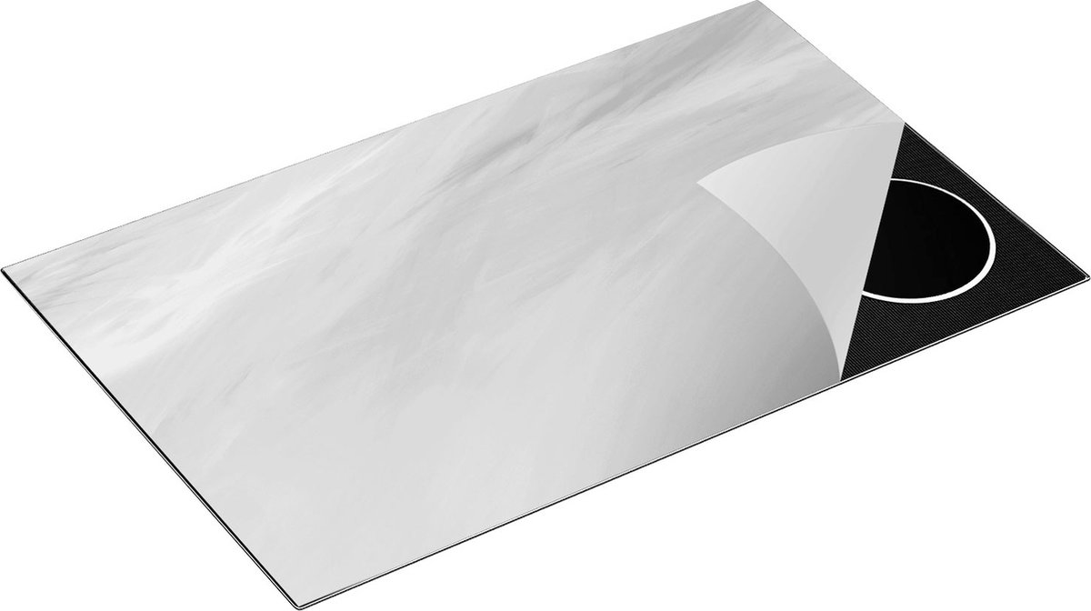 Chefcare Inductie Beschermer Abstracte Kunst - Artistieke Patronen - Zwart Wit - 85x52 cm - Afdekplaat Inductie - Kookplaat Beschermer - Inductie Mat