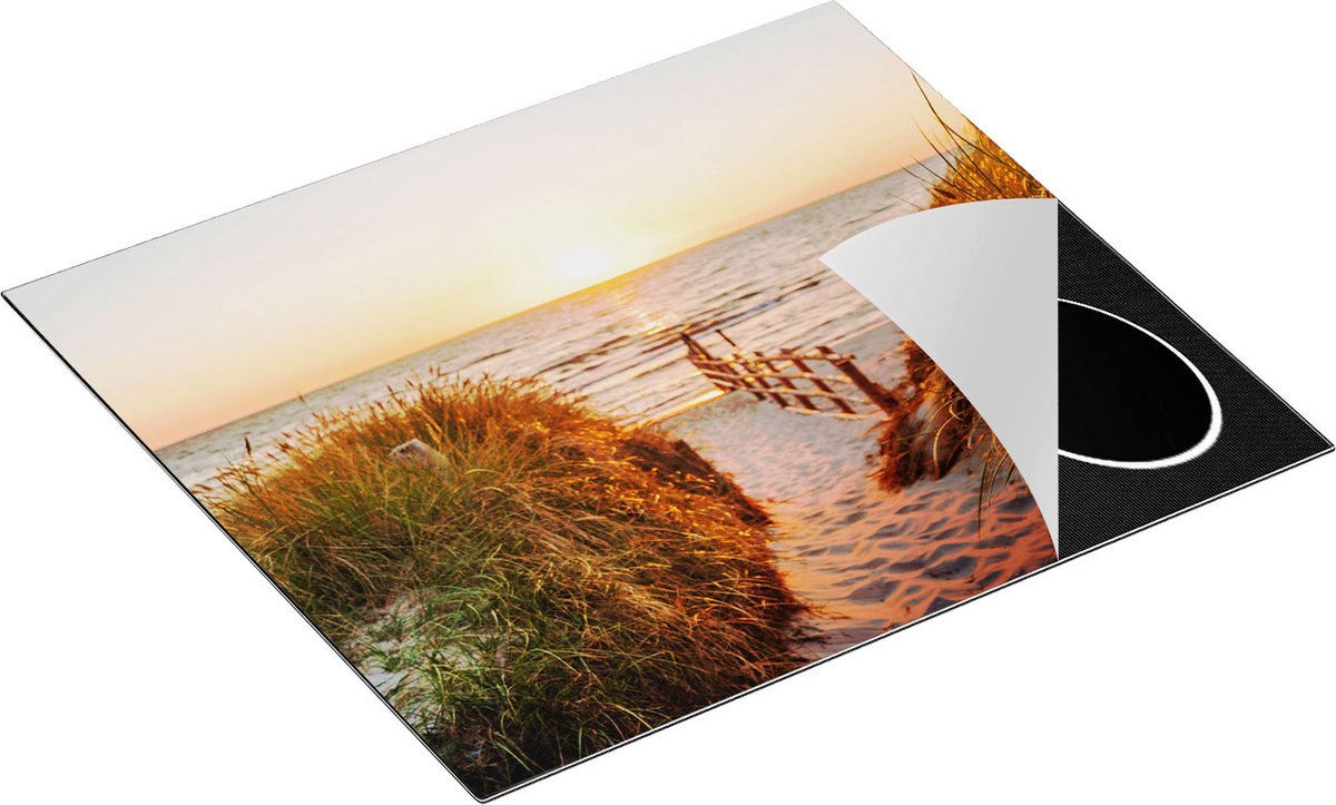 Chefcare Inductie Beschermer Voetpad in de Duinen met Zonsondergang - 59x51 cm - Afdekplaat Inductie - Kookplaat Beschermer - Inductie Mat