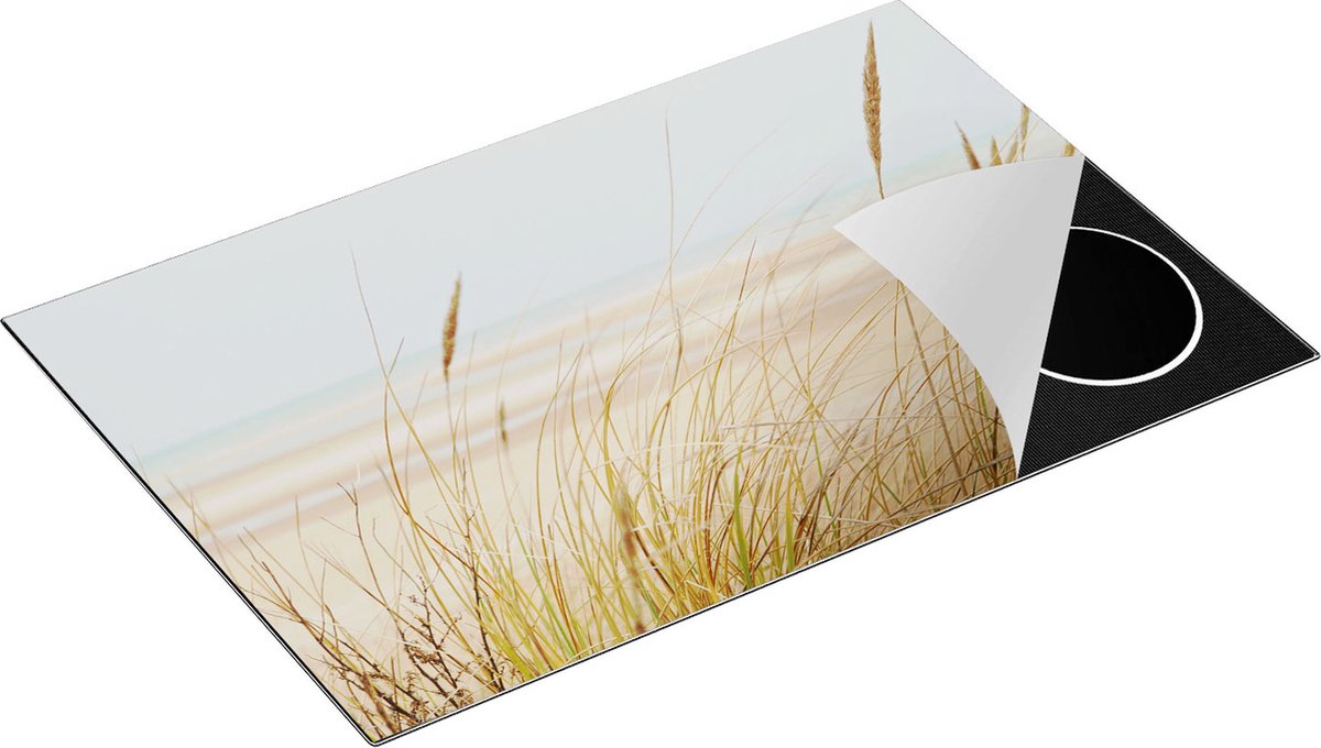 Chefcare Inductie Beschermer Strand en Zee met Begroeiing - 81x52 cm - Afdekplaat Inductie - Kookplaat Beschermer - Inductie Mat