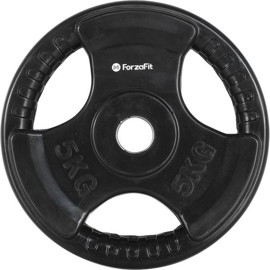 ForzaFit Halterschijf - Halter gewichten - 1x 5 kg 30 mm - Rubber | bol.com