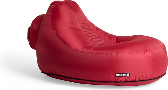 Softybag stoel Rood - Luchtbedden - Luchtzak - Air lounger - Ligzak - Luchtbank - Opblaasbare stoel - Luchtzak strand - Opblaasbare zitzak - Chili rood - Opblaasbare bank - Lijkt op Lamzac