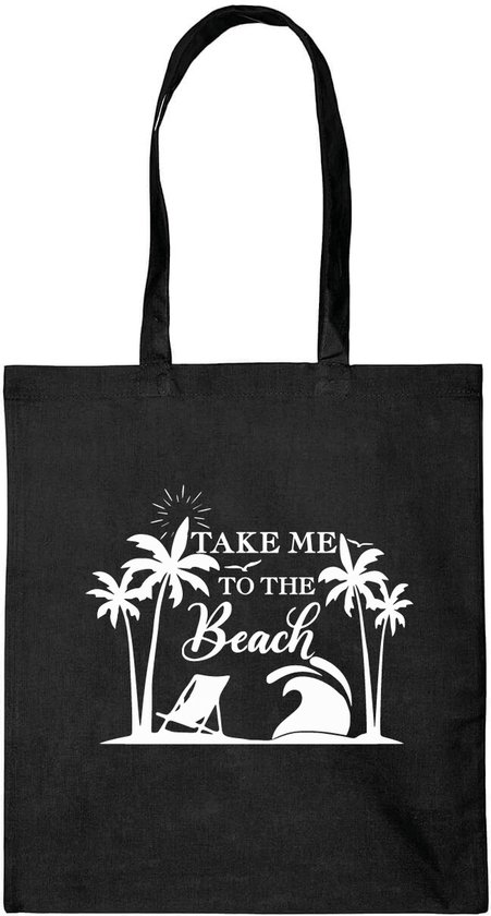 LBM zomer tas - Take me to the beach - Zwart