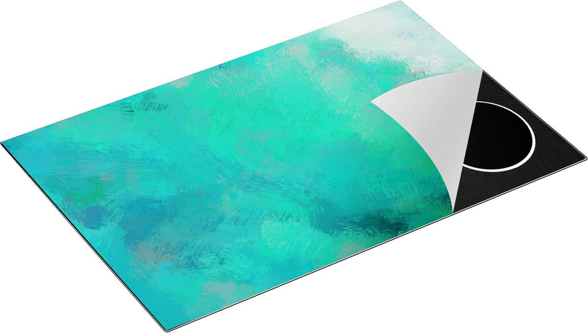 Chefcare Inductie Beschermer Abstracte Kunsten - Licht Groen Structuur - 80x50 cm - Afdekplaat Inductie - Kookplaat Beschermer - Inductie Mat