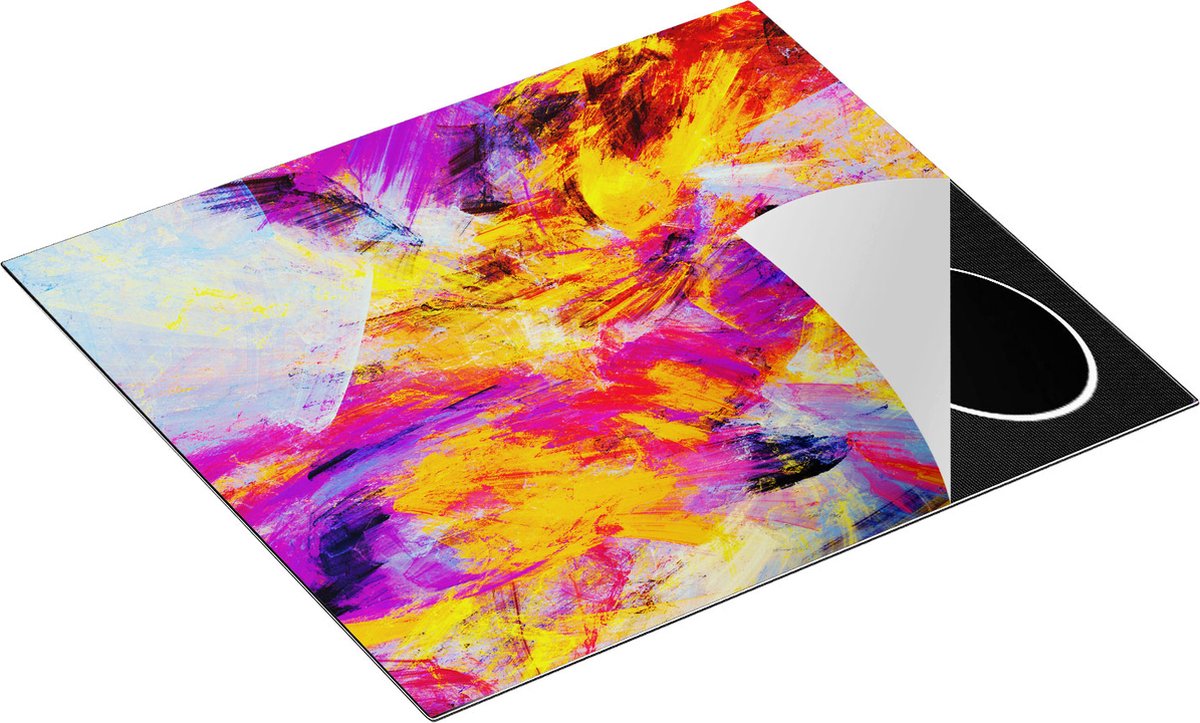 Chefcare Inductie Beschermer Abstracte Kunst - Verschillende Kleuren Spatten - 58,3x51,3 cm - Afdekplaat Inductie - Kookplaat Beschermer - Inductie Mat