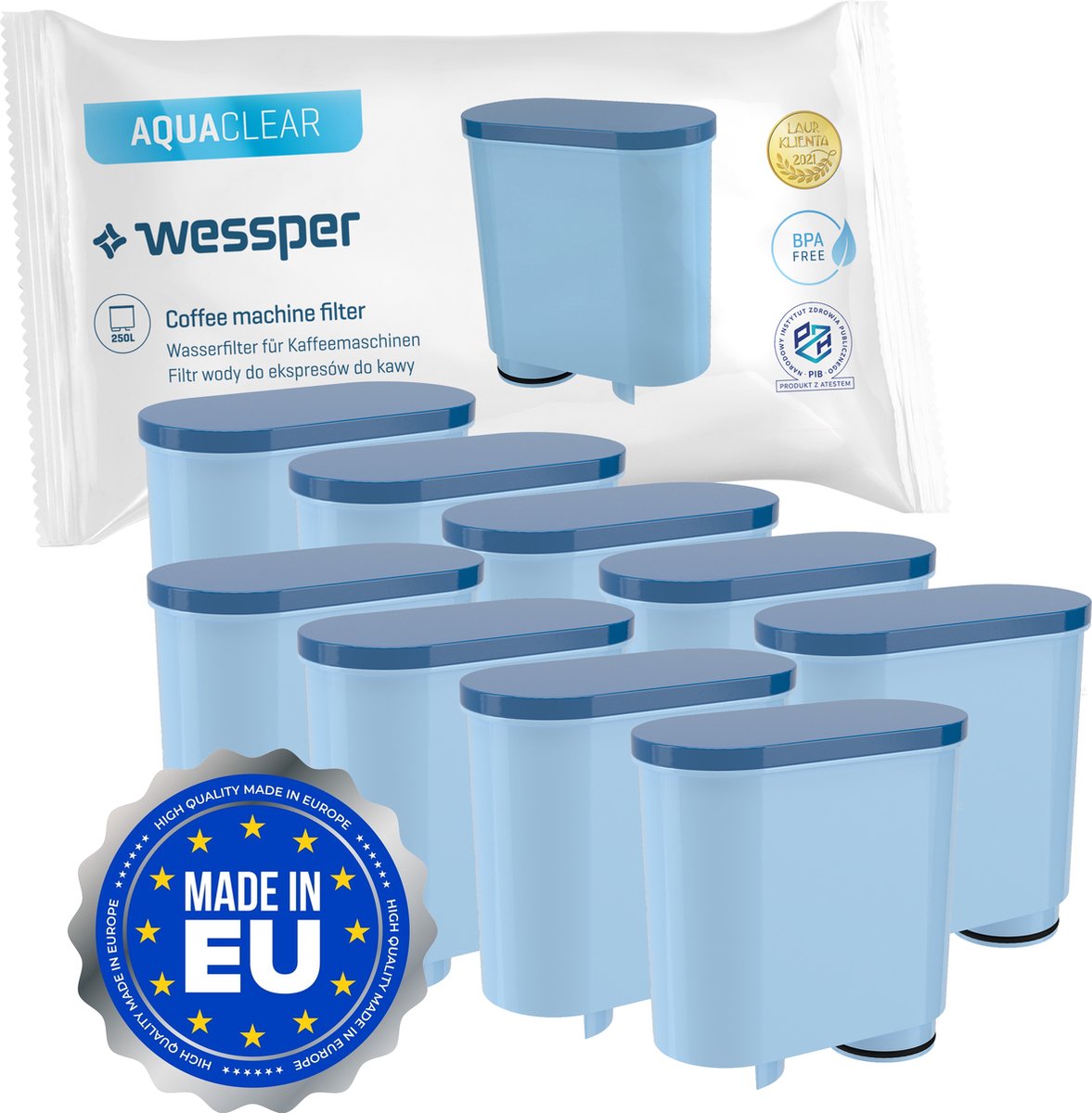 Wessper Lot de 3 filtres à eau compatibles avec les machines à café Philips  Saeco Aquaclean CA6903/10 : : Cuisine et Maison