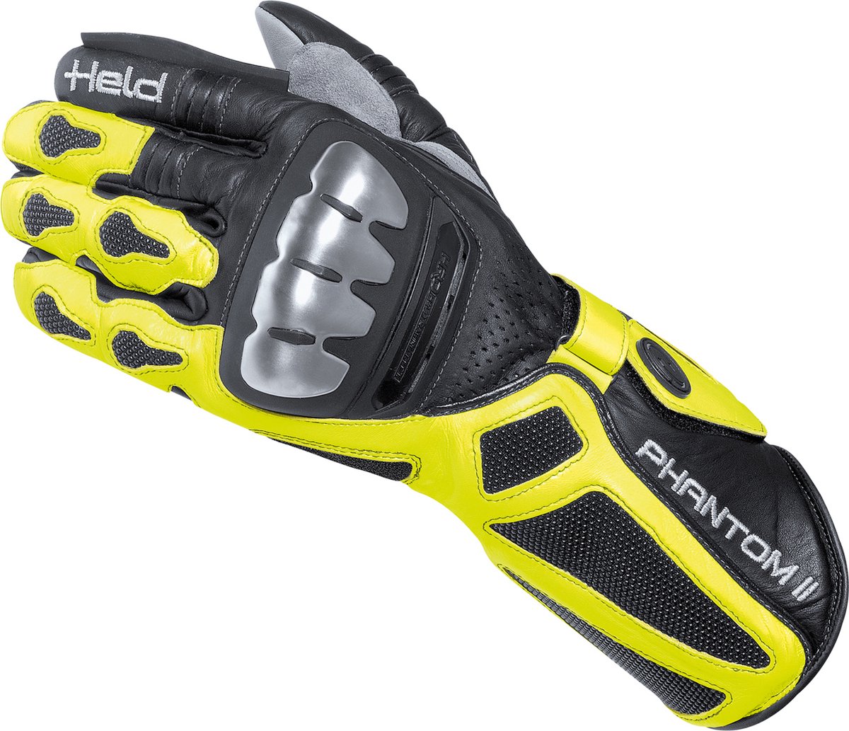 HELD PHANTOM II racing sport motorhandschoenen Zwart-Neon-Geel 10