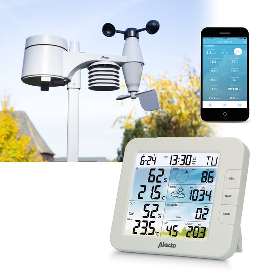 Station météo professionnelle Emos Select avec écran couleur tactile,  capteur