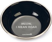 Beeztees - Katten Voer- en Drinkbak Roar - Kat - RVS - Zwart -13x13x4 cm - 350 ml