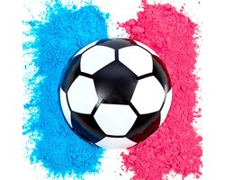 Partizzle Gender Reveal Voetbal - Met Roze & Blauwe Poeder - Babyshower Versiering - Boy or Girl Party - Alternatief Rookbom & Rookkanon - Plastic
