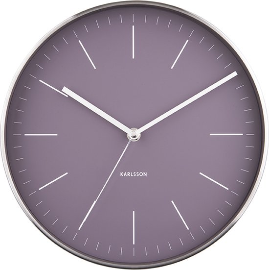 Karlsson Minimal - Horloge murale - Acier - Ø27,5cm - Violet foncé