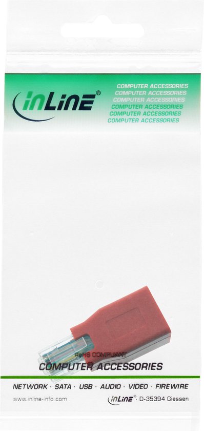 InLine 69994K changeur de genre de câble RJ-45 Rouge
