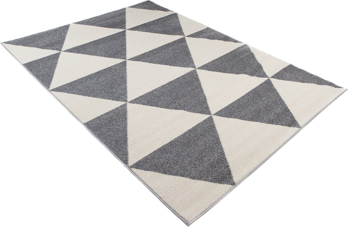 Vloerkleed Dream Donker Grijs Creme Geometrisch Golven Vloerkleed Dream Donker Grijs Creme Geometrisch Golven