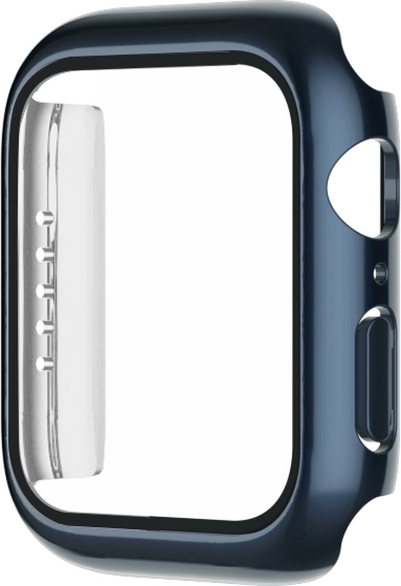 Screenprotector watch case - hoesje - geschikt voor Apple Watch Series 7 en 8 - 45 mm - blauw