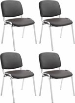 CLP Ken Set de 4 chaises - Avec Chrome - Similicuir marron