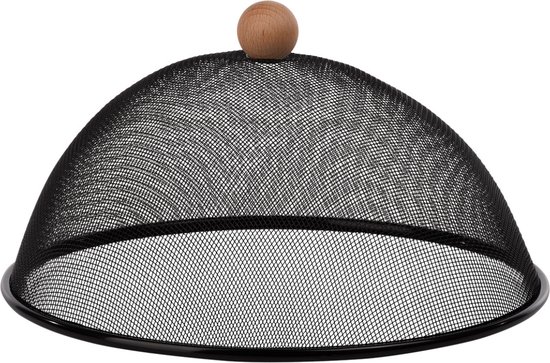 2x Zwarte vliegenkappen voor voedsel 30 cm - Voedselkap - Eten/voedsel beschermen tegen ongedierte - Afdekkappen/vliegenkappen van Benson — afbeelding 2