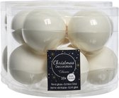 30x stuks kerstballen wol wit van glas 6 cm - mat/glans - Kerstboomversiering