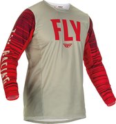 FLY Racing Kinetic Wave Jersey Light Grey Red L - Maat - Jas