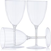 Decorline - 48 verres à vin en plastique de qualité supérieure, verres à cocktail transparents et réutilisables pour mariages et fêtes, 200 ml, réutilisables et stables