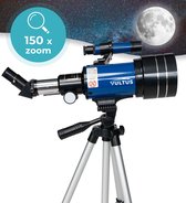 Vultus Telescoop - 150x Vergroting - Sterrenkijker Voor Kinderen/Beginners en Volwassenen - Inclusief Statief en Draagtas - Vultus 30070 - Blauw