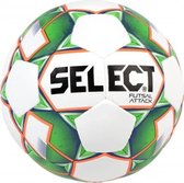Select Futsal Attack (Grain) Voetbal - Wit / Groen / Fluo Oranje maat 4