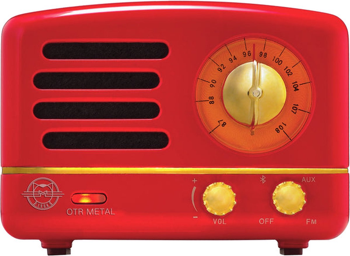 MUZEN OTR Metal - Draagbare FM-radio Bluetooth luidspreker - Rood