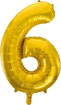 Folieballon 6 jaar Goud 66cm