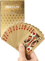 2BEFUN® Luxe Waterdichte Goude Speelkaarten - Kaarten - Kaartspel - Pokerkaarten - Drankspel - Cadeau voor man en vrouw