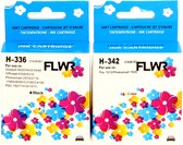 FLWR - Cartridges / HP 336 en 342 Multipack / zwart en kleur / Geschikt voor HP