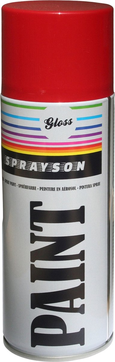 Sprayson Verf Spuitbus - Spuitlak - Ral3000 Hoogglans Rood - 400 ml - 12 stuks