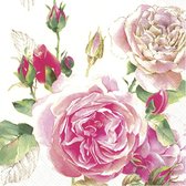 40x Gekleurde 3-laags servetten rozen 33 x 33 cm - Voorjaar/lente thema