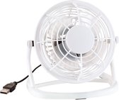 Mini ventilateur blanc 14 cm - Connexion USB - Ventilateur de table - Ventilateur de bureau