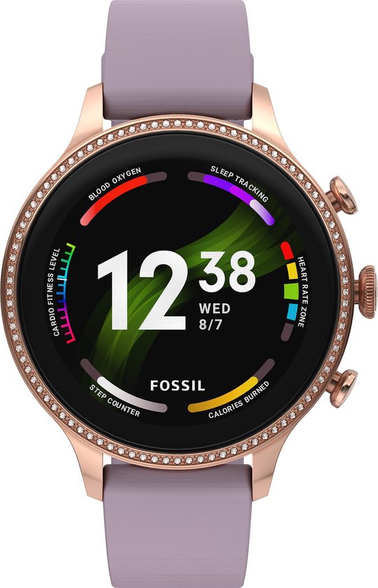 Fossil Gen 6 Smartwatch FTW6080 Dames 42 mm - Lila