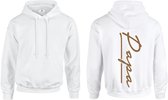 Heren Hoodie-cadeau Vaderdag-wit-papa-Maat L