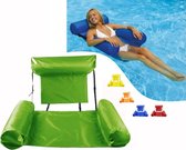 Groene Opblaasbare Drijfstoel Drijvende WaterStoel LoungeStoel WaterHangmat Zwembad Ligbed Luchtbed - Floating Bed - Beach Float - Float LoungeStoel - Drijvende Water Ligstoel - Opblaasbaar