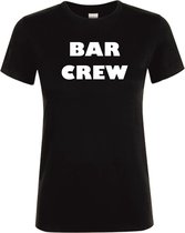 T-Shirt Bar Crew / personeel tekst zwart dames XL
