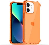 Smartphonica iPhone 12 Mini transparant siliconen hoesje - Oranje / Back Cover geschikt voor Apple iPhone 12 Mini
