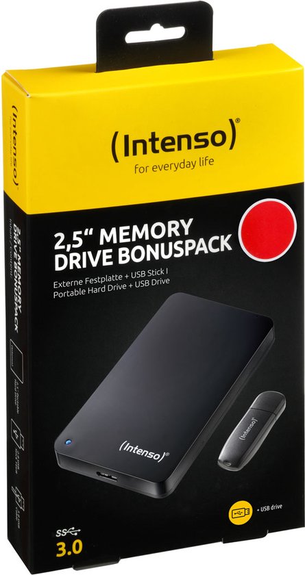 Intenso) Memory Drive 2,5inch Externe HDD 1 - USB 3.2 Super Speed - zwart - BONUS... | bol.com