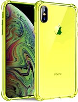 Smartphonica iPhone X/Xs transparant siliconen hoesje - Neon Geel / Back Cover geschikt voor Apple iPhone X/10;Apple iPhone Xs