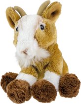 Pluche knuffel dieren zittende geit 15 cm - Speelgoed knuffelbeesten geiten